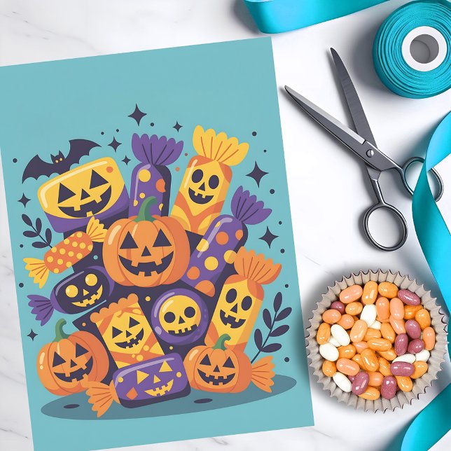 Papel De Seda Capturando Jack-O-Lanternas Spooky Candy Halloween (Criador carregado)