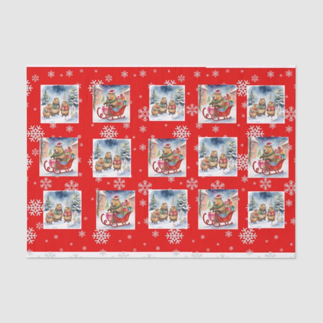 PAPEL DE SEDA CAPYBARA XMAS TISSUE PAPER (Frente )