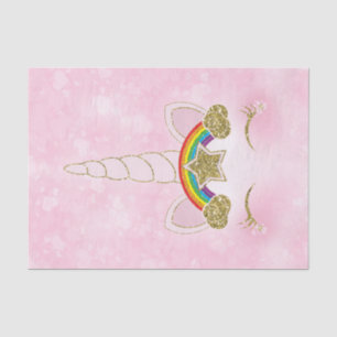 Papel De Seda Cara Dourado do chifre do unicórnio da estrela do