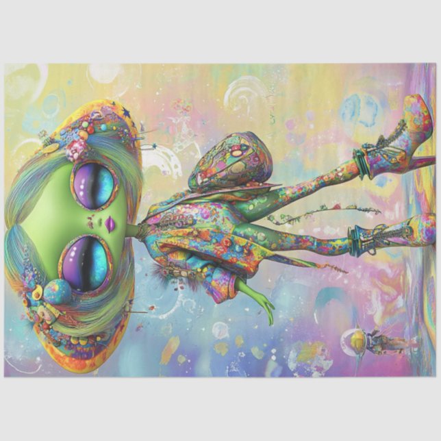 Papel De Seda Caractere de Moda Psicodélica de Descamação (Frente )