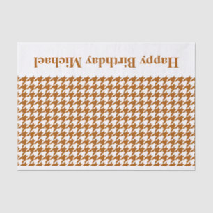 Papel De Seda Caramel Modern Houndstooth com mensagem personaliz
