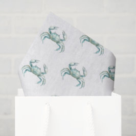 Papel De Seda Caranguejo Aquarela Costeira
