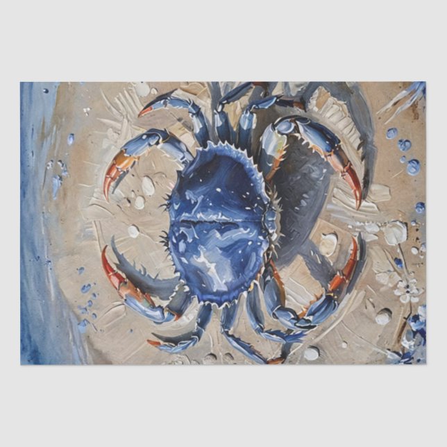 Papel De Seda Caranguejo-azul na Praia (Frente )