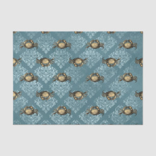 Papel De Seda Caranguejo Damask Azul