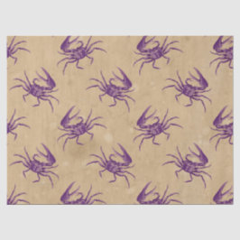 Papel De Seda Caranguejos Roxos na Decoupage do Tom