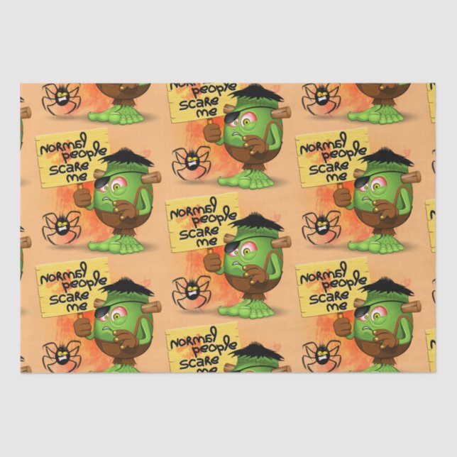 Papel De Seda Caráter Frankenstein 'Normal Pessoas Scare Me' (Frente )