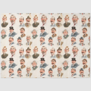 Papel De Seda Caráter vírgula cavalheiros