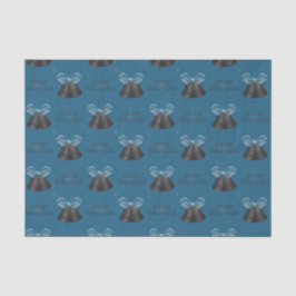 Papel De Seda Carbonetos e Arcos Azuis Feliz Natal