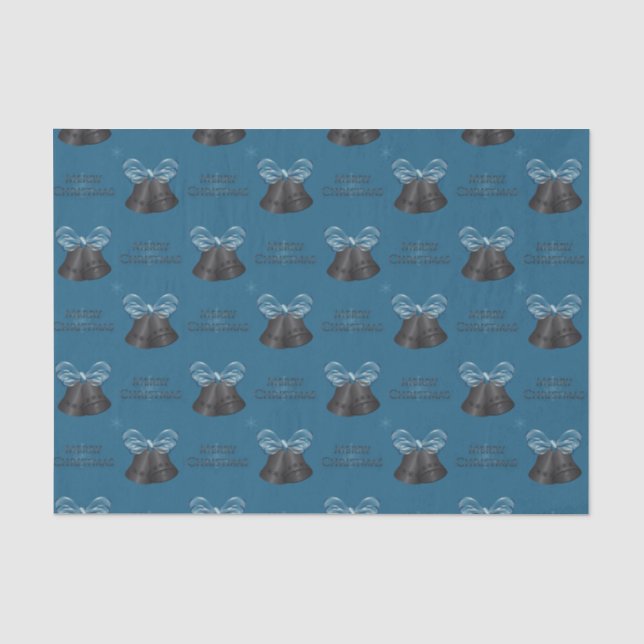 Papel De Seda Carbonetos e Arcos Azuis Feliz Natal (Frente )