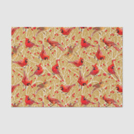 Papel De Seda Cardeais Neves + Winterberry Natal | OURO