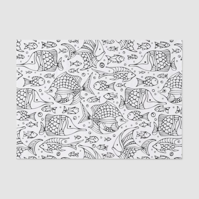 Papel De Seda Cardume Monocromático (Frente )