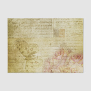 Papel De Seda Carimbo Floral Carimbo Vintage Antiguidade