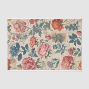 Papel De Seda Carimbos Vintage com Motifs Floral