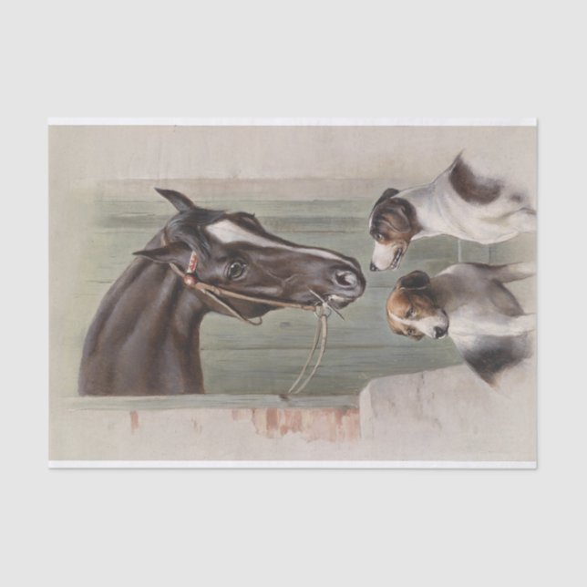 Papel De Seda Carl Richert | Cavalos E Cães (Frente )