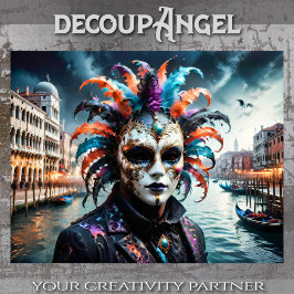 Papel De Seda Carnaval de Veneza - Decoupage -