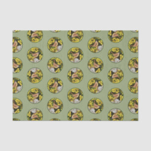 Papel De Seda Carolina Wren em pintura de cerca de arte original