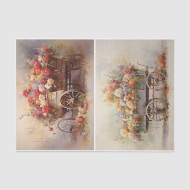 Papel De Seda Carrinho da Flor (Frente )