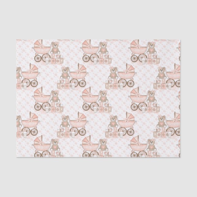 Papel De Seda Carrinhos de Bebê Menina (Frente )