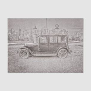 Papel De Seda Carro Clássico Antigo Rústico Foco Suave Vintage