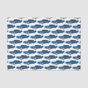 Papel De Seda Carro clássico azul legal 1959
