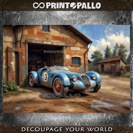 Papel De Seda Carro de corrida abandonado em 1920 numa garagem r
