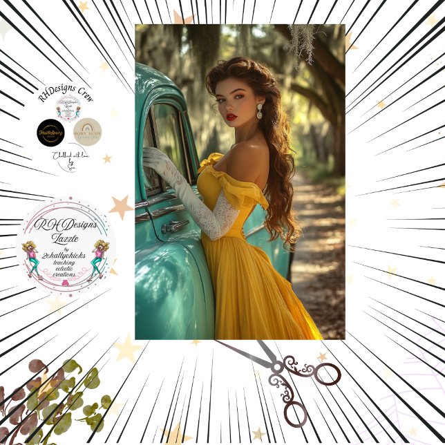 Papel De Seda Carro Poster de desacoplamento e fotografia de moç (Criador carregado)