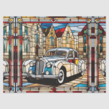 Carro vintage de Vidro Mantido Faux para Decoupage