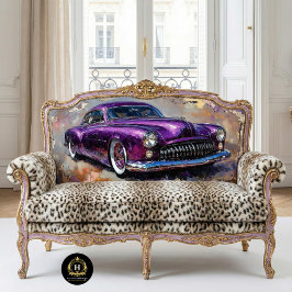Papel De Seda Carro Vintage Roxo Arte Decoupage