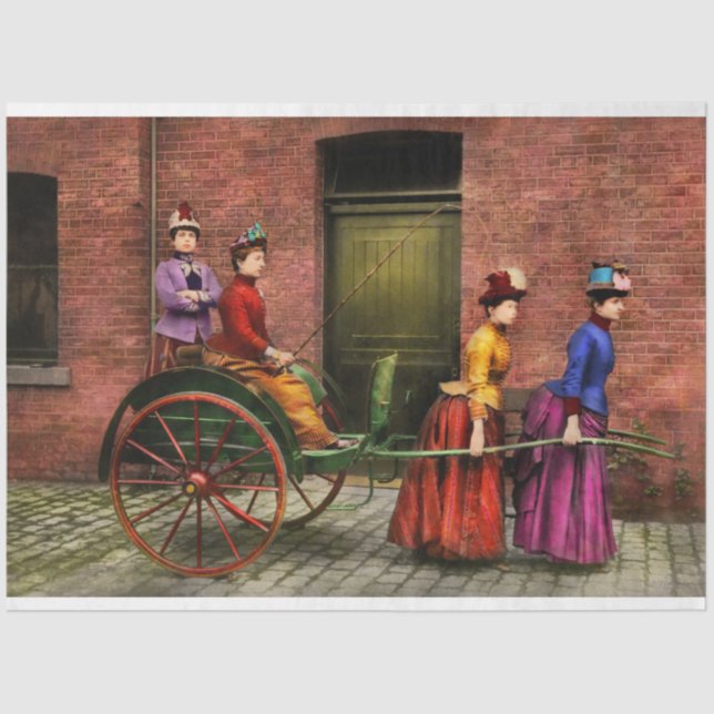 Papel De Seda Carroça - Cavalgando por volta de 1897 (Frente )