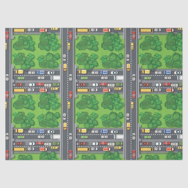 Papel De Seda Carros Aéreos e Série de Edifícios Design 6 (Frente )