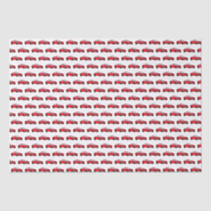 Papel De Seda Carros De Corrida Raça Retro Red Birthday
