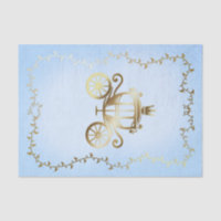 Carruagem de Ouro Elegante Conto de Fadas Azul Rea