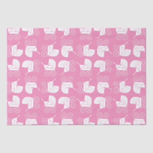 Papel De Seda Carruagem Vintage Chá de fraldas - Garota Rosa Ros