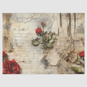 Papel De Seda Carta de Amor Antiga Caligrafia Floral