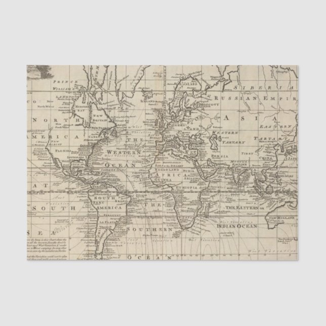 Papel De Seda Carta do mundo (Frente )