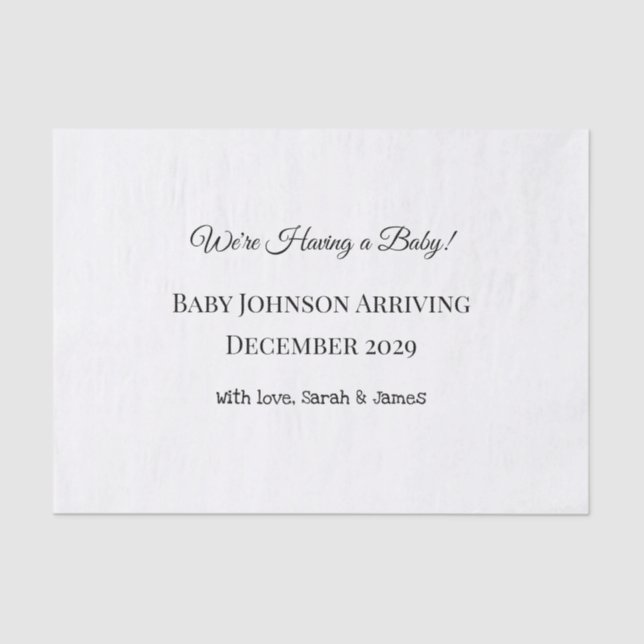 Papel De Seda Cartão de Revenda de Bebê Personalizado (Frente )