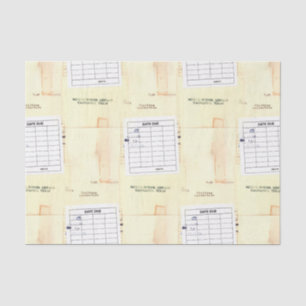 Papel De Seda Cartão de Vencimento da Data do Livro da Bibliote