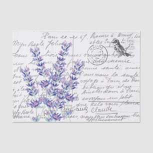 Papel De Seda Cartão-postal de Lavanda da Vintage em francês