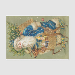 Papel De Seda Cartão-postal Papais noeis de arte Santa Clause Ru