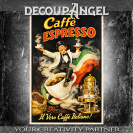 Papel De Seda Cartaz de Café Espresso Italiano Decoupage