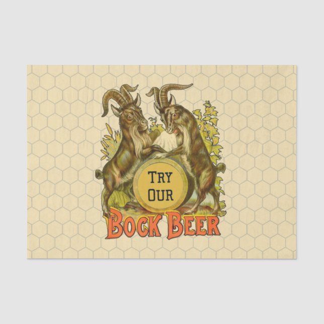 Papel De Seda Cartaz de Cerveja Bock Vintage: Antigo Salão de Bo (Frente )