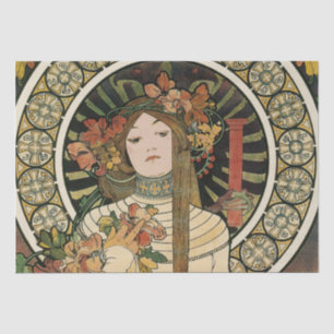 Papel De Seda Cartaz Vintage Trappistine Nouveau Alfonse Mucha