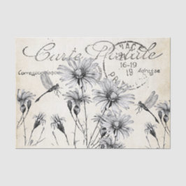 Papel De Seda Carte Postale Wildflower Dragonfly Artesanato