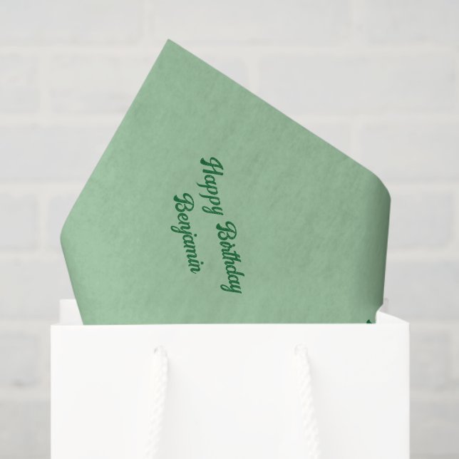 Papel De Seda Cartões de aniversários verdes (Sacola de presentes)