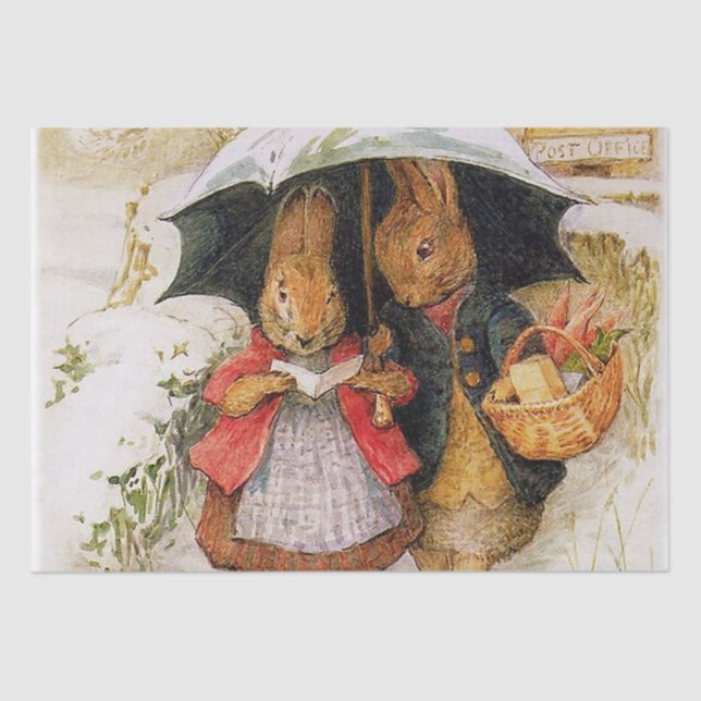Papel De Seda "Cartões de natal" por Beatrix Potter (Frente )