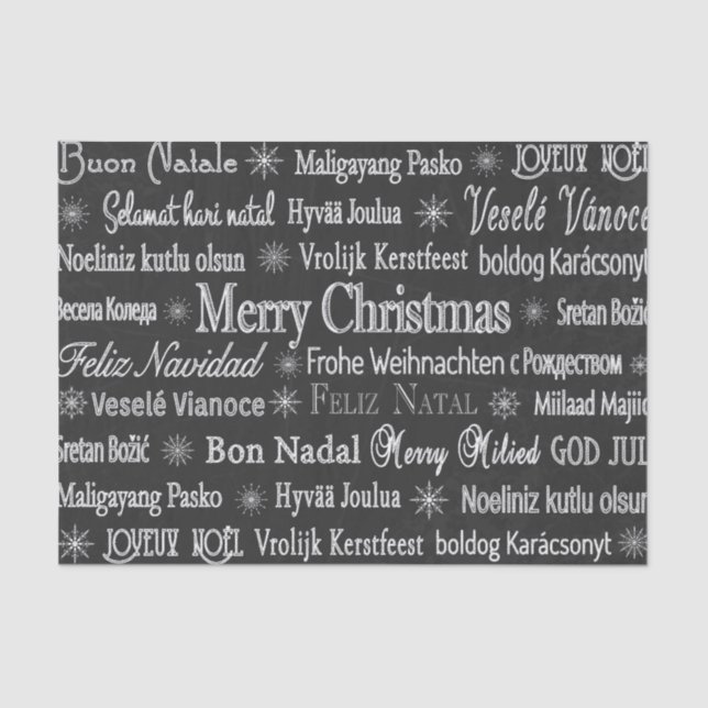 Papel De Seda cartões de natal vários idiomas Quadro (Frente )