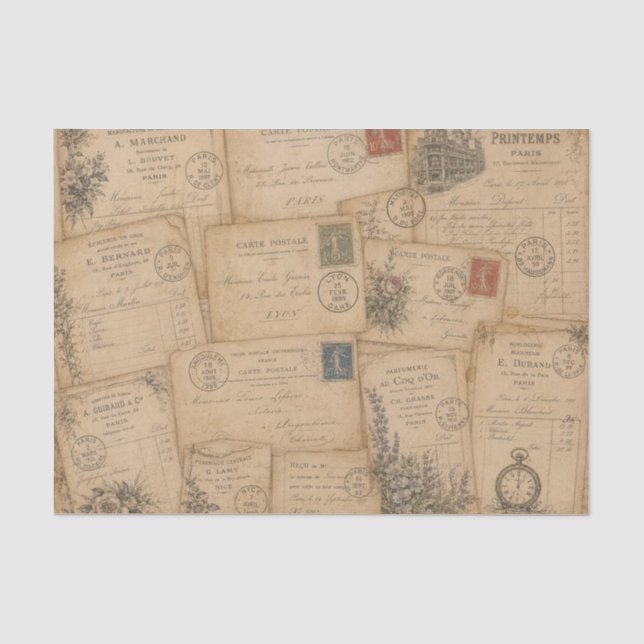 Papel De Seda cartões postais antigos (Frente )