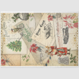 Papel De Seda Cartões postais antigos Desligamento de Papais noe