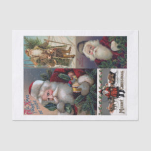 Papel De Seda Cartões postais originais (não AI) Vintage Santa C