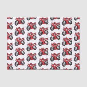 Papel De Seda Cartografia de motocicleta vermelha-branca